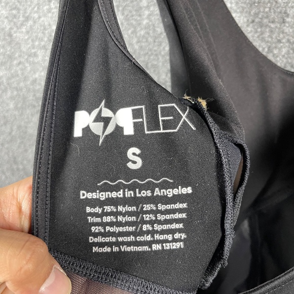 NWT Pop Flex Black Short Onesie Bodysuit Womens Size Small #1199 - Picture 4 of 5